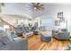 Open concept living area with hardwood floors and high ceilings at 2008 Fallondale Rd, Waxhaw, NC 28173