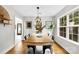 Farmhouse style dining room with wood table and chairs at 214 Heather Glen Ln, Belmont, NC 28012