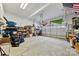 Large garage with ample space for storage and workshop at 214 Heather Glen Ln, Belmont, NC 28012