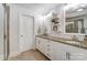 Bathroom with double vanity, granite countertop, and large shower at 217 Ridge Reserve Dr, Lake Wylie, SC 29710