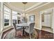 Breakfast nook boasts a round table, four chairs, and ample natural light from bay windows at 3024 Ambleside Dr, Fort Mill, SC 29707