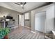 Bedroom with wood floors, neutral walls, and a closet at 3155 Pinehills Way, Mount Holly, NC 28120