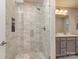 Large walk-in shower with glass enclosure and modern tile at 3203 Morgan Clark Rd, Charlotte, NC 28208