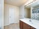 Bathroom with wood cabinets and a shower/tub combo at 4529 Esmeralda Dr, Charlotte, NC 28269