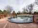 Above-ground pool is viewable from the back deck in this cozy backyard at 509 Baucom Deese Rd, Monroe, NC 28110