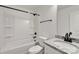 Clean bathroom with granite countertop and shower/tub combo at 1500 Collinston Dr, Gastonia, NC 28052