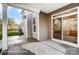 Covered patio with concrete flooring and sliding glass doors leading to the home's interior at 5108 Verona Rd # 94, Charlotte, NC 28213