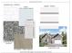 Selection sheet displaying interior and exterior material finishes, including flooring, siding, and countertops at 5615 Howard St, Charlotte, NC 28269