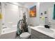 Bathroom featuring a tub and shower combination with a stylish shower curtain and decor at 6289 Raven Rock Dr, Denver, NC 28037