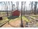 Property includes a red storage shed and fenced area at 1008 E Sandy Ridge Rd, Monroe, NC 28112