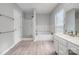 Main bathroom with soaking tub, shower, and white cabinets at 110 Creekside Dr, Fort Mill, SC 29715