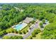 Community pool with clubhouse and ample parking at 1380 Secret Path Dr, Fort Mill, SC 29708