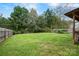 Spacious backyard with grassy area and wooden fence at 2111 Bennett Woods Ct, Charlotte, NC 28216