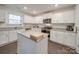 Modern kitchen with white cabinets, granite countertops and island at 2643 Idared Dr, Dallas, NC 28034