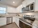 Kitchen detail showing stainless steel appliances and granite countertops at 2643 Idared Dr, Dallas, NC 28034