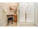 Bathroom with vanity, shower, and frameless glass enclosure at 3101 Elmwood Dr, Monroe, NC 28110