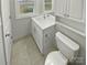 Updated bathroom with white vanity and toilet at 4616 Whispering Oaks Dr, Charlotte, NC 28213