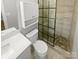 Bathroom with a walk-in shower and pebble floor at 4616 Whispering Oaks Dr, Charlotte, NC 28213