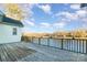 Wooden deck overlooking a lake and houses at 4907 Foxbriar Trl, Charlotte, NC 28269