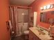 Bathroom with walk-in shower and single vanity at 535 Springs East Rd, Lincolnton, NC 28092