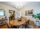 Bright dining room with wood table, chandelier, and hardwood floor at 535 Tyson St, Charlotte, NC 28209