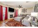 Living room with fireplace and hardwood floors at 5767 Dove Point Dr, Concord, NC 28025