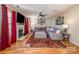 Living room with fireplace and hardwood floors at 5767 Dove Point Dr, Concord, NC 28025