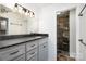 Modern bathroom features a granite countertop and tiled shower at 670 Sylvan Sw St, Concord, NC 28025