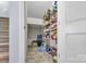 Well-stocked pantry with ample shelving at 7822 Meridale Forest Dr, Charlotte, NC 28269