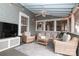 Relaxing screened porch with wicker furniture and ceiling fan at 808 E Worthington Ave, Charlotte, NC 28203