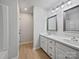 Double vanity bathroom with modern fixtures and mirror at 1002 Joanne Ct, Kings Mountain, NC 28086