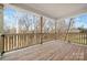 Wooden deck overlooking a wooded backyard at 113 Brentwood Dr, Maiden, NC 28650