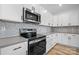 Modern kitchen with stainless steel range and white cabinets at 113 Brentwood Dr, Maiden, NC 28650