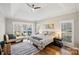 Spacious main bedroom with hardwood floors and large windows at 12710 Winding Ridge Rd, Huntersville, NC 28078