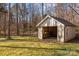 New storage shed in the backyard at 1325 Bostwood Ln, Concord, NC 28025