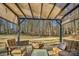 Relaxing backyard patio with pergola, fire pit, and seating at 14264 Maple Hollow Ln, Mint Hill, NC 28227