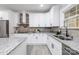 Modern kitchen with white cabinets, granite counters, and stainless steel appliances at 1938 Grace Ln, Charlotte, NC 28262