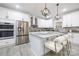 White kitchen with stainless steel appliances and granite countertops at 1938 Grace Ln, Charlotte, NC 28262