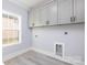 Laundry room with gray cabinets and a built-in utility sink at 1938 Grace Ln, Charlotte, NC 28262