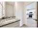 Small bathroom with granite vanity and a single sink at 205 Benfield Rd, Kings Mountain, NC 28086