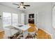 Bright office featuring hardwood floors, natural light, ceiling fan, and wooden cabinets at 2151 Belle Vernon Ave, Charlotte, NC 28210