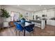 Dining area with black table and blue velvet chairs at 319 Bezelle Ave, York, SC 29745