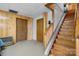 Basement features a staircase, two doors, and a wall-mounted heater at 3910 6Th Nw St, Hickory, NC 28601