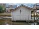 Lakefront boathouse with a large door at 3910 6Th Nw St, Hickory, NC 28601