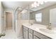 Double vanity bathroom with large walk in shower at 4000 Cheyney Park Dr, Charlotte, NC 28269