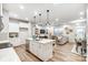 Open concept kitchen and living area with white cabinets and island at 4008 Cheyney Park Dr, Charlotte, NC 28269