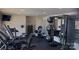 Well-equipped gym with modern exercise machines, weights, and mirrored wall, perfect for fitness enthusiasts at 407 Blue Bay Ct, York, SC 29745