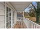 Deck with white railing and access from interior at 4618 New Town Rd, Waxhaw, NC 28173