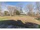 Expansive backyard view from the deck, showcasing mature trees and a well-maintained lawn at 7753 Old Post Rd, Denver, NC 28037