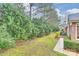 Landscaped backyard with lush greenery at 8355 Olde Troon Dr, Charlotte, NC 28277